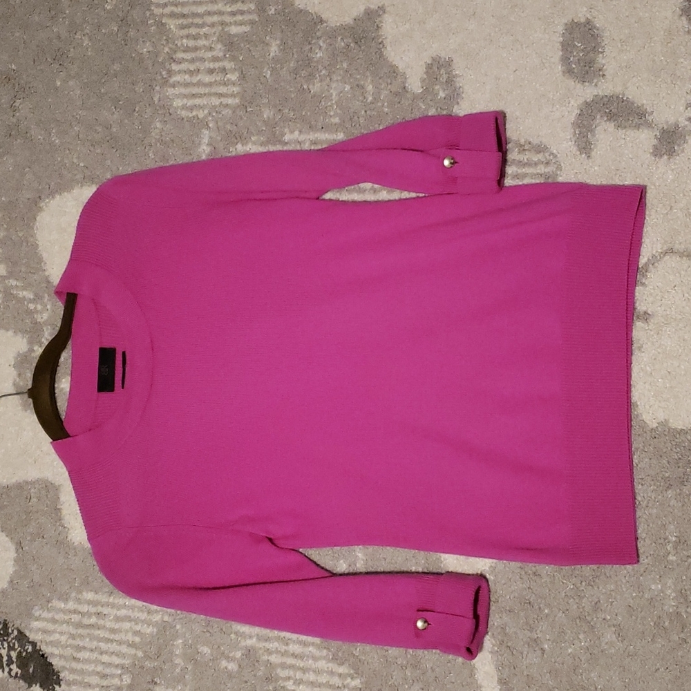 Banana Republic monogram collection 100% Cashmere sweater magneta pink XS